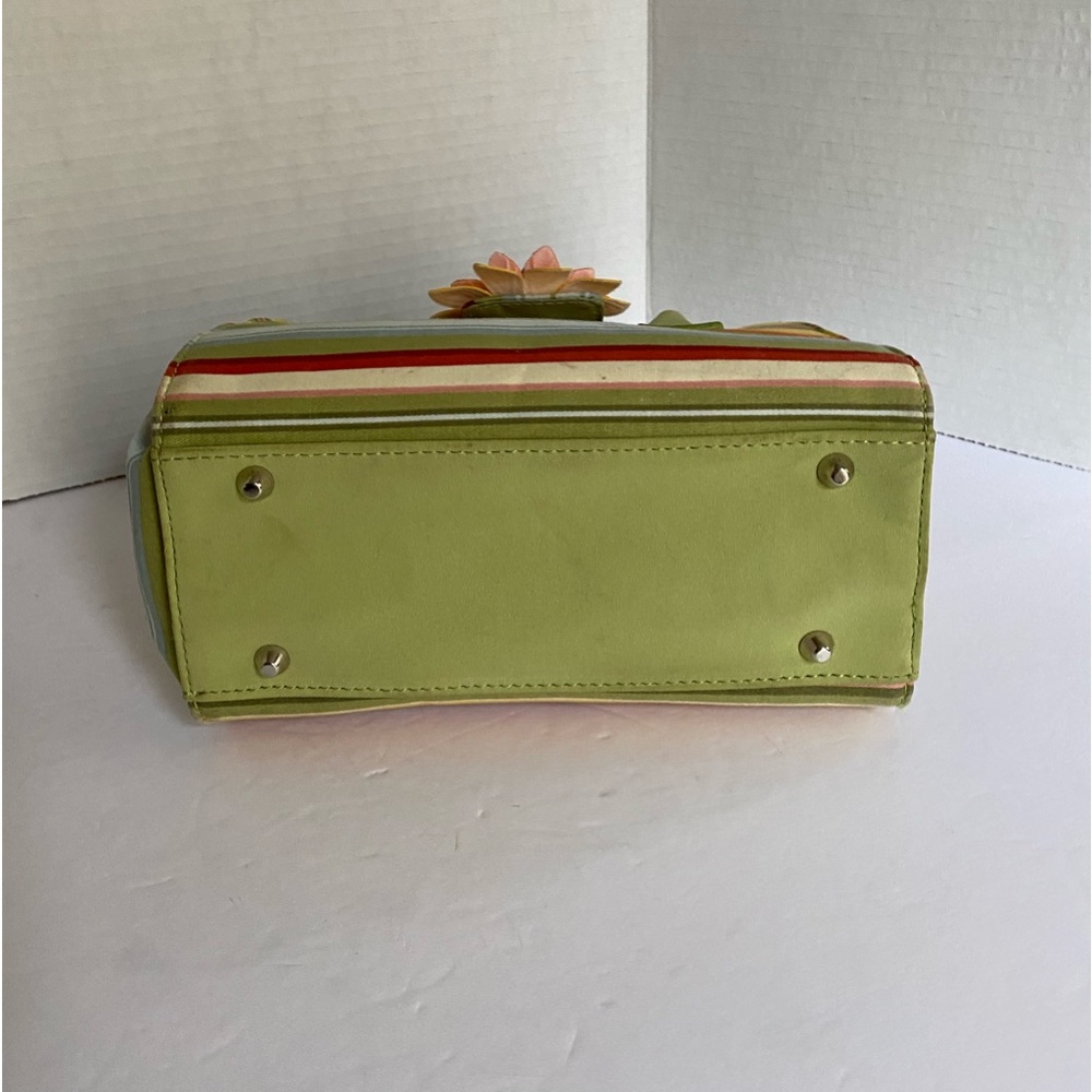 VTG SISTERS BY LONGABER GIRLS SUNFLOWER PURSE COLOR STRIPES. METAL STUDS BOTTOM - Picture 5 of 10